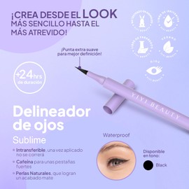 YIYI Beauty by Lesslie Polinesia Delineador De Ojos Sublime Deep Black, Precisión y Versatilidad: Su punta extra suave y delgada permite crear looks desde naturales hasta atrevidos. Color intenso y de larga duración.