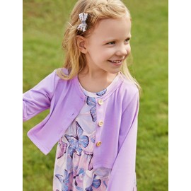 PATPAT Baby Girl Dress and Cardigan Sets, 2 Pieces, Baby Girl Floral Dress and Long Sleeve Cardigan Set, purple