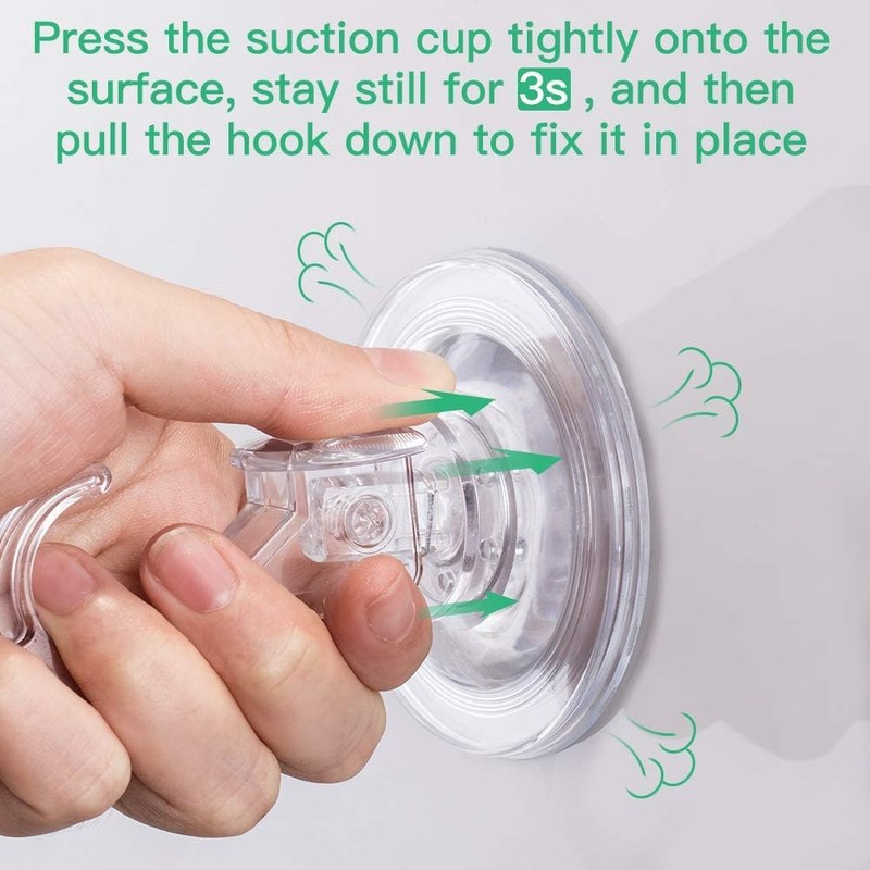 GlobaLink Bathroom Suction Hooks - 6 Pack Reusable Sucker Hooks