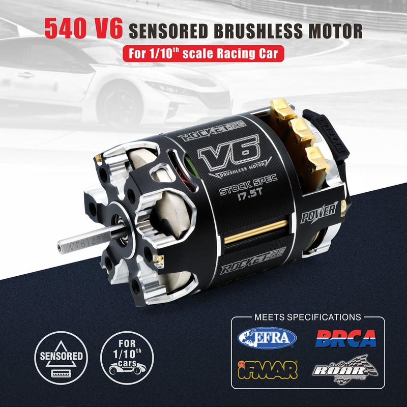 Surpass Hobby Rocket 540-V6-sensored Brushless 21.5Tkv Shaft 5.0 Motor Use