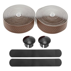 BULLSPANN 1 Paar Fahrrad Lenkerbänder, rutschfestes und stoßdämpfendes Lenkerband Kunstleder und EVA für Rennrad, Belüftungsgriffband für MTB, 216 x 3 cm, Dicke 3 mm, Hellbraun