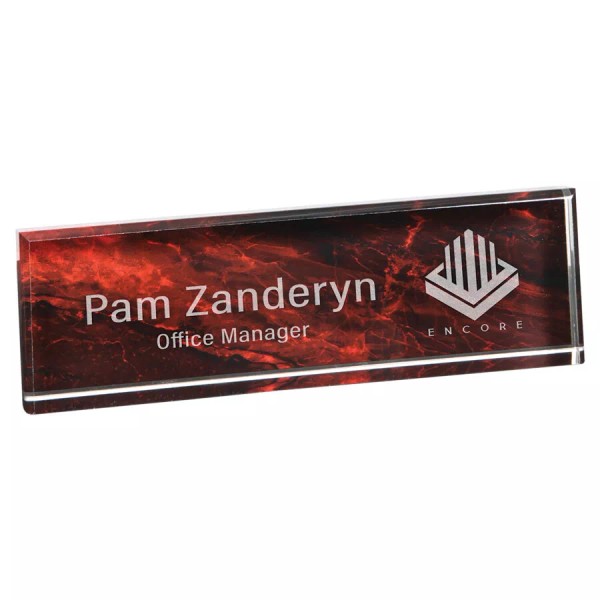 East Coast Signs LLC Personalized Red Acrylic Name Plate/ Desk