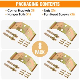 Kerf Mount Corner Bracket Set of 8,Surface Mount Corner Bracket for Table Aprons, Connection Table Top, Legs, Frame, Repairing or Building Table