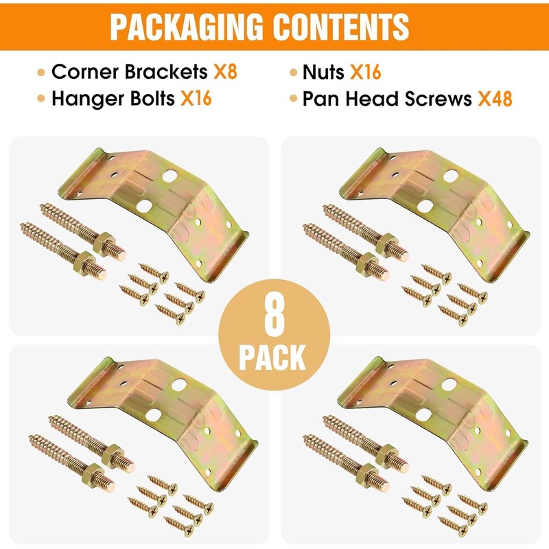 Kerf Mount Corner Bracket Set of 8,Surface Mount Corner Bracket