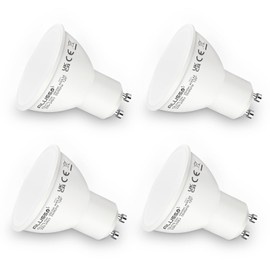 ALUSSO LIGHTING GU10 LED 5W Bulb, Replaces 50W Halogen Lamps, 400 Lumen 3000K Warm White Lamps, Beam Angle 120° Flicker-Free Spotlights, Non Dimmable Reflector Lamps, 4-Pack