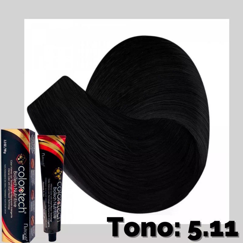 Color Tech Tinte Tono 5.11 Castaño Claro Cenizo Intenso