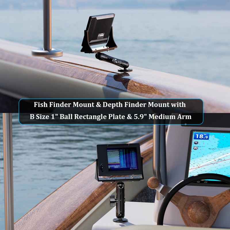 LOKTENWO Aluminum Alloy Fish Finder Mount, Marine Electronic Mount