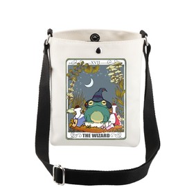 AKTAP Wizard Frog Gifts Witchy Frog Tarot Card Crossbody Purse for Frog Lovers Gifts Witch Bag The Wizard Tarot Gifts (CB, Wizard Frog CB-HT)
