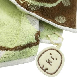 Marushin 6575013700 Mini Towel, Hand Towel, Handkerchief, Sumikkogurashi, Penguin and Tapioka, Cotton, Removable, Applique Included