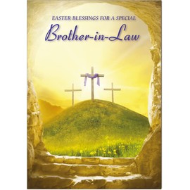 Brother in Law Religious Easter Card - Christian Easter Card - A5 Size with Envelope