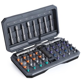 JXTZ Ratchet Screwdriver Set, 42 in 1 Magnetic Screwdriver Set with T Handle, DIY Multi Bit Magnetic Drive Set, Versatile Repair Tool for Home Appliances Bicycle Motorcycle, Grey