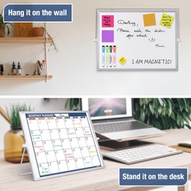 3x3 Sticky Notes Set Bundles with Double Sided Magnetic White Board Set