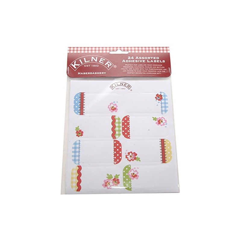 Kilner Haberdashery Jam Jar Labels, Pack of 24, Multi-Colour