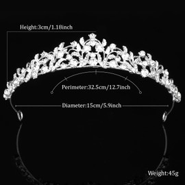 Silver Crown Tiara for Women Girls Rhinestone Queen Princess Crown Quinceanera Crown Bridal Crystal Tiaras Headband Bride Crowns Hair Accessories for Wedding Homecoming Crown for Prom Birthday Pageant