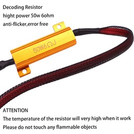 HUIQIAODS 9006 H11 Load Resistor Error Free Headlight Canbus Decoder Anti-Flicker (H11 Socket.)