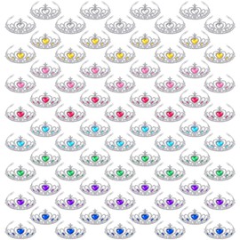 72 Pcs Tiara Crown Set Princess Crown Dress up Costume Accessories Plastic Crown Princess Women Jewelry Party Favor (Assorted Color)