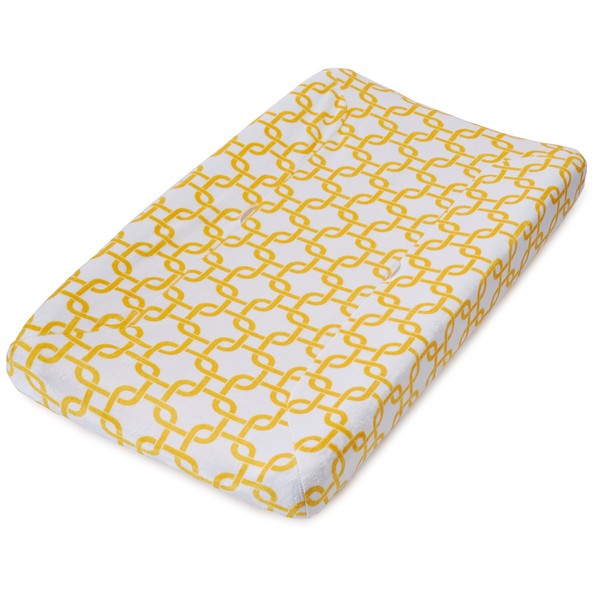 TL Care Heavenly Soft Chenille - Funda para cambiador de pañales contorneada, color amarillo dorado, sarga Gotcha, para niños y niñas