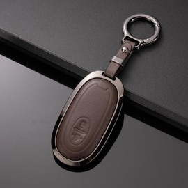 PIMOHI Suzuki Compatible Key Case, Metal, Genuine Leather, Wagon R, Hustler, Key Cover, Lapin, Roox, Solio, MR Wagon, Alto, Palette, Spacia, Wagon Ar, Smart Key Case, Key Holder, Leather, Stylish