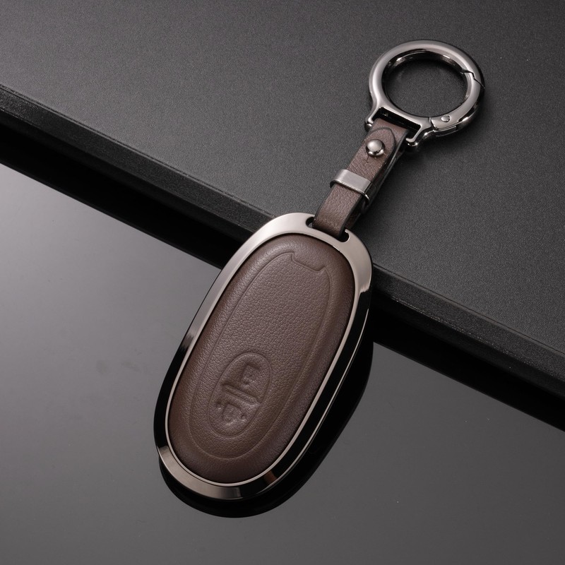 PIMOHI Suzuki Compatible Key Case, Metal, Genuine Leather, Wagon R,