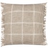 Yard Beni Check Fringed Cushion Cover, 45 x 45 cm