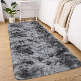 Sour Lemon Rugs Living Room 60x120cm, Grey Runner rug for Bedroom, Washable Anti Slip Fluffy Rug Shaggy Soft Modern Floor Carpets Mat Beside Rugs for Kids Hallway Living Room