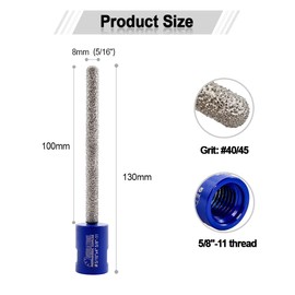 SHDIATOOL Diamond Mortar Raking Bit 5/16-inch x 4-inch for Brickwork Joint Mortar Removal and Tuck Pointing Granite Marble Masonry Stone (8mm x 100mm)