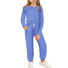 Yekaty Girls Clothes Size 12 Back to School Outfits Ruffled Long Sleeve Tops and Pants with Pockets Sets