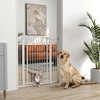 PawHut Pet Gate Indoor with Cat Door, 30"-41" Dog Gate,