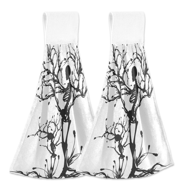 Aslsiy Skull Hanging Kitchen Towels Tree of Life Bathroom Hand