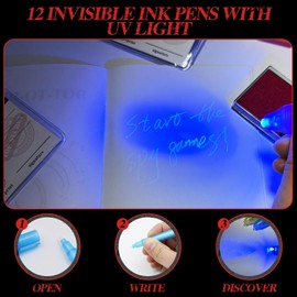 BOIKOKY 84Pcs Detective Party Favors, Spy Birthday Supplies with Invisible Ink Pens, Secret Agent Activity Games Notebooks - Perfect for Kids Escape Room Favors