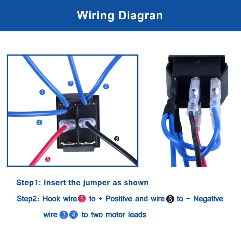 2Pcs ON-Off-ON Polarity Reversing Rocker Switch，DPDT 6 pins 3 Position