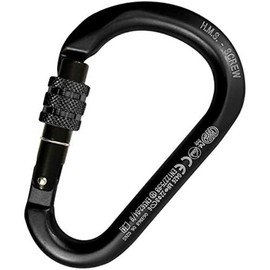KONG HMS Carabiner with Screw Sleeve, Aluminium, Aluminium Carabiner, 786NNN6ANKK, Black