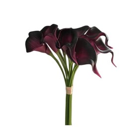 14"Artificial Calla Lily Flowers,12 Single Heads PU Flower Small Flower Bouquet Accessorie,Calla Lily Bridal Wedding Bouquet for Greenery Plants Indoor Outside Garland Home Office Decor (Purple)