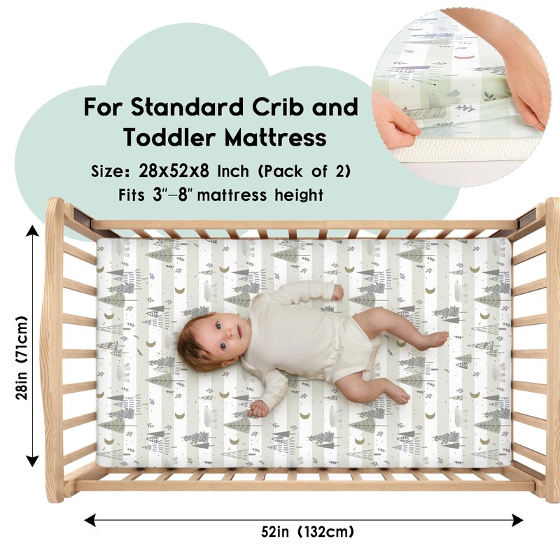 Yoofoss Cot Bed Sheets 140 x 70 cm Fitted Super