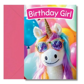 LimaLima Happy Birthday Card For Her Women Girls Funny Unicorn Design Perfect For Sister & Friends