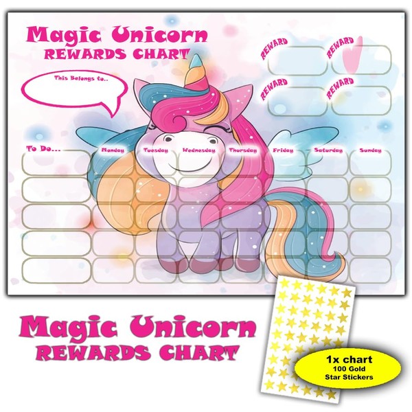 Good Behaviour - Magic Unicorn Themed Reward Chart - 100