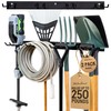 StoreYourBoard Wall-Mounted Rack With 4 Garage Hooks – Heavy-Duty Steel