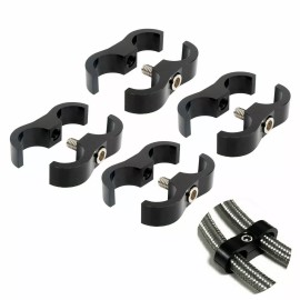 LokoCar 4Pcs 4AN Hose Separator Clamp Fits 1/4 Oil Fuel Hose Line Black Aluminum Adapter