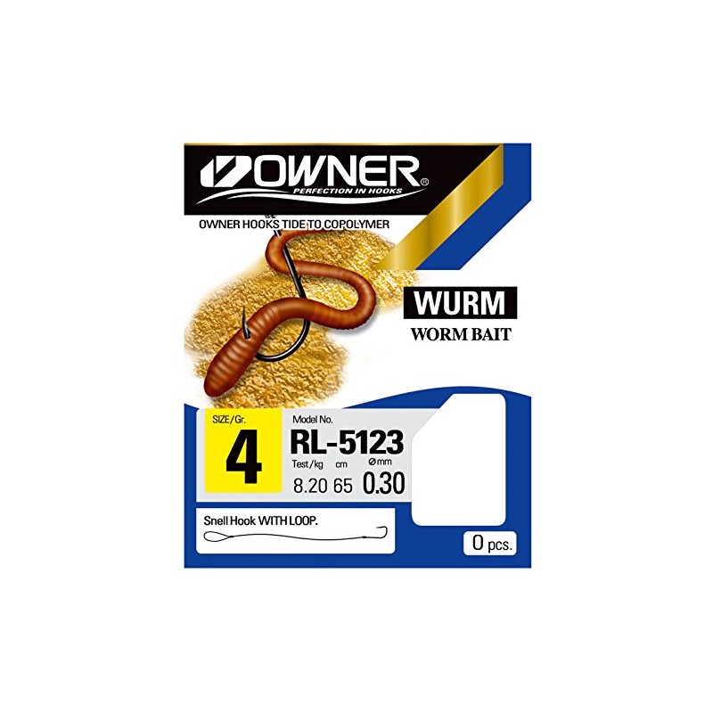 Balzer Owner Worm Hooks Size 4 Wire Single Pack of