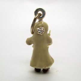 Brown County Silver Sterling Silver FATHER CHRISTMAS Charm for Bracelet PENDANT Winter GIFT Cute!