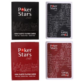 HOTQ Poker Size Heavy Duty 2 Color Waterproof Never Fade Fashion Plastic Playing Cards 2 Deck Set