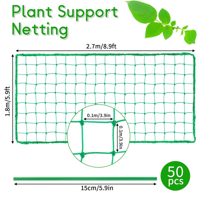 Trellis Net - Vaktop Cucumber Net with 50 Plant Ties,