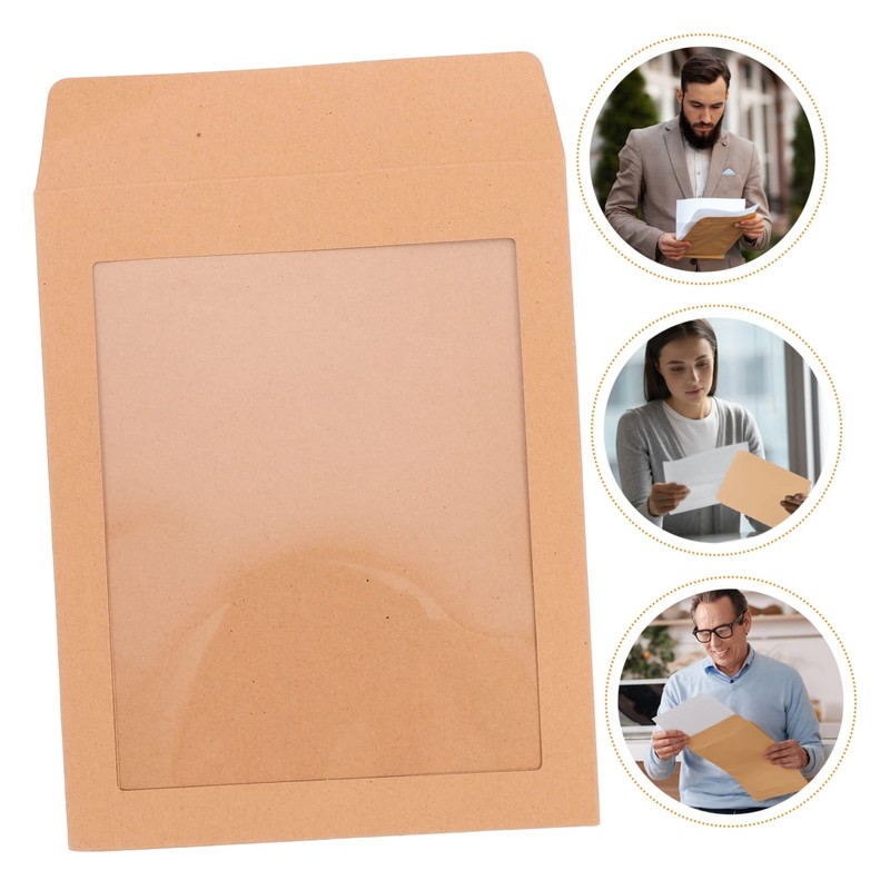 Operitacx 25pcs Transparent Kraft Paper Envelopes for Bank Legal Envelope