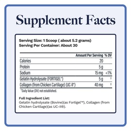 Utzy Naturals Coll-U-Gen | Joint Support Supplement | with Type II Undenatured Collagen (UC-II®) & Fortigel® | Unflavored Powder | 30 Servings