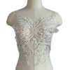 JRYYR White Sequin Appliques, Flower Lace Appliques, Bodice Applique, Beaded