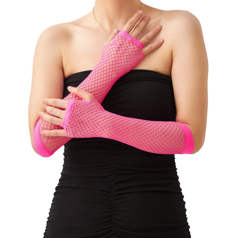 OTPEH Lone Fishnet Gloves Fingerless For Women Fish Net Arm