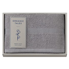 Towel Gift Organic Face Towel, 11.4 x 29.5 inches (29 x 75 cm), Organic Tales, Gray, Made in Japan ALE2310GY