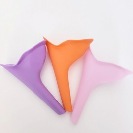 Portable female urine funnel urinal orange 12ea