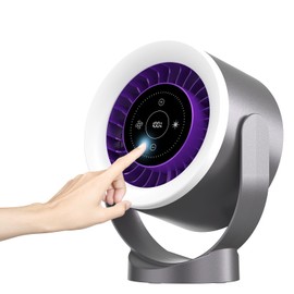 Desk Fan with LED Touch Screen & Ultra Quiet <35dB - 1-100 Speed Levels & Night Light, 360° Adjust, Table & Wall Mountable, 3H/6-Mode Timer, USB Rechargeable for Bedroom, Office, Camping, Kitchen