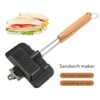 Double Sided Baking Pan Aluminium Alloy Frying Pan Wooden Handles